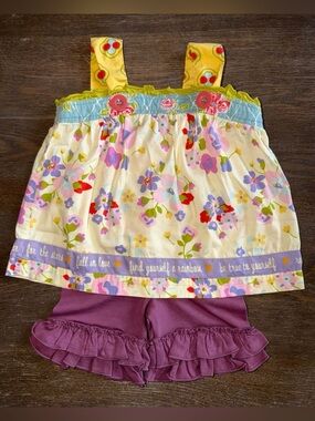 Matilda Jane Art in the Park Ethel Top and Tulip Field Shorties SET